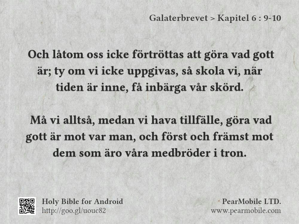 Galaterbrevet, Kapitel 6:9-10